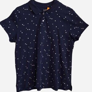 Women's XL classic polo by Croft & Barrow. Short sleeve navy with stars.